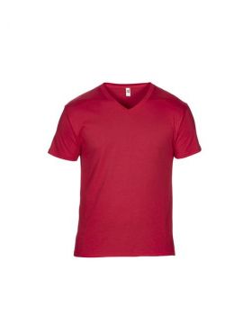 ADULT FEATHERWEIGHT V-NECK TEE Red 2XL