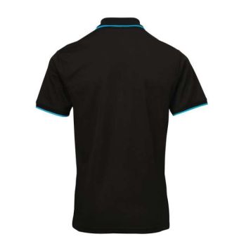 MEN’ S CONTRAST COOLCHECKER® POLO Black/Turquoise S