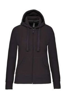 LADIES' FULL ZIP HOODED SWEATSHIRT Dark Grey M