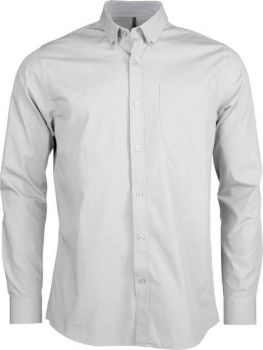 LONG-SLEEVED WASHED COTTON POPLIN SHIRT White L