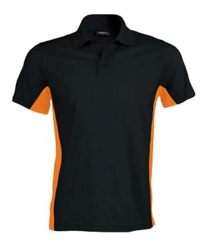 FLAG - SHORT-SLEEVED TWO-TONE POLO SHIRT Black/Orange L