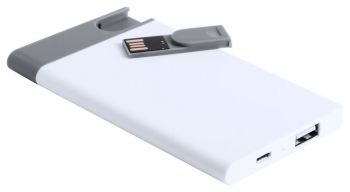 Spencer USB power bank and flash drive white , grey 8GB