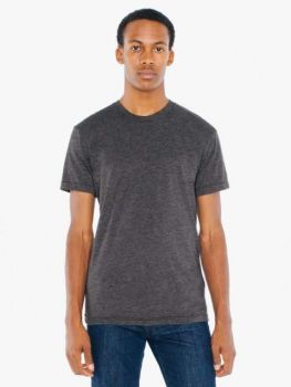 UNISEX POLY-COTTON SHORT SLEEVE T-SHIRT Heather Black XL