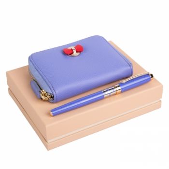 Set Hortense Bright Blue (rollerball pen & mini wallet)