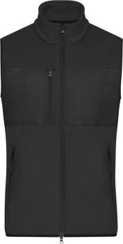 James & Nicholson | Pánská fleecová vesta black/black 3XL