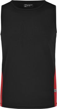 James & Nicholson | Pánské běžecké tričko bez rukávů black/red XXL