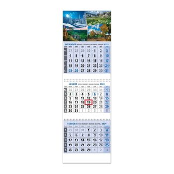 Plánovací kalendár KLASIK 3M modrý 2024  Obrázok D