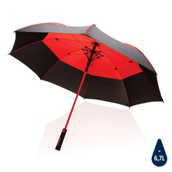 27" vetruodolný auto-open dáždnik Impact zo 190T RPET AWARE™ červená