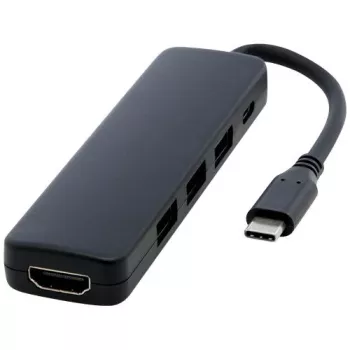 Loop Multimediální adaptér USB 2.0-3.0 s portem HDMI z recyklovaného plastu RCS Černá
