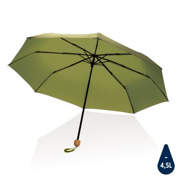 20,5" bambusový dáždnik Impact zo 190T pongee RPET AWARE™ zelená