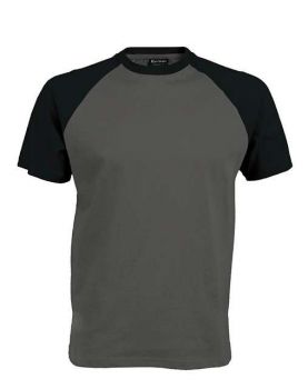 BASEBALL - SHORT-SLEEVED TWO-TONE T-SHIRT Slate Grey/Black L