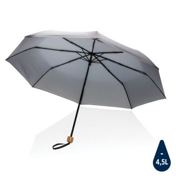 20,5" bambusový dáždnik Impact zo 190T pongee RPET AWARE™ antracitová
