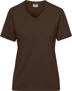 James & Nicholson | Dámské pracovní tričko z bio bavlny - Solid brown 3XL