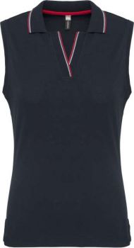LADIES' SLEEVELESS POLO SHIRT Navy/Red/White XS