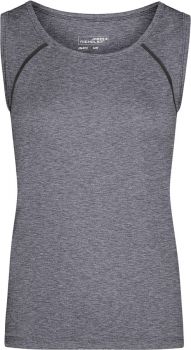 James & Nicholson | Dámské funkční tričko bez rukávů black melange/black XS