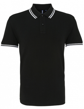 MEN'S CLASSIC FIT TIPPED POLO Black/White 3XL