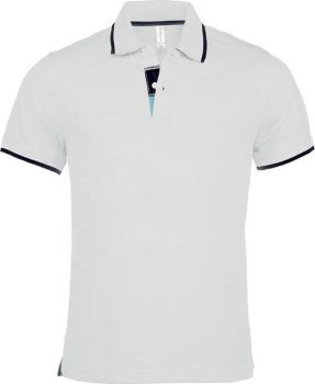 MEN'S SHORT-SLEEVED POLO SHIRT White/Navy/White L