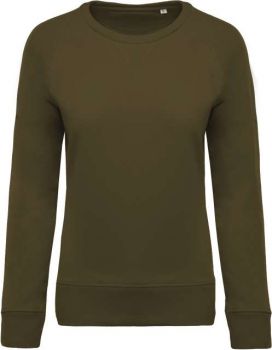 LADIES’ ORGANIC COTTON CREW NECK RAGLAN SLEEVE SWEATSHIRT Mossy Green M