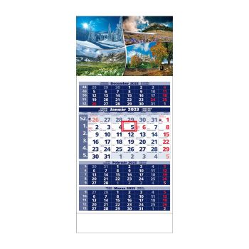 Plánovací kalendár ŠTANDARD 4M modrý 2023  Obrázok D