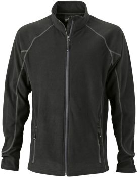 James & Nicholson | Pánská strukturovaná fleecová bunda black/carbon XL