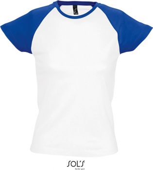 SOL'S | Dámské 2-barevné raglánové tričko white/royal M