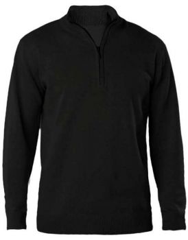 MEN'S ZIP NECK JUMPER Black L