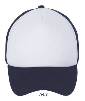 SOL'S BUBBLE - FIVE PANEL MESH CAP White/French Navy U