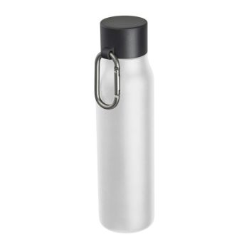 Dvojstenná fľaša s karabínou, 600 ml biela