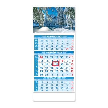 Plánovací kalendár ŠTANDARD 3M modrý 2023