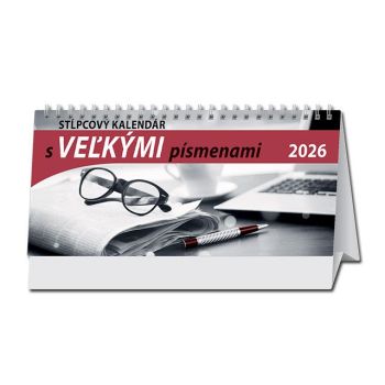 Stolový kalendár Stĺpcový kalendár s veľkými písmenami  2026