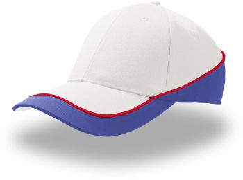 Atlantis | 6 panelová 3-barevná kšiltovka white/royal onesize