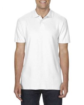 SOFTSTYLE® ADULT DOUBLE PIQUÉ POLO White M