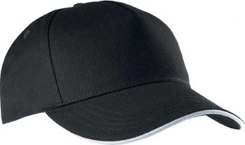 SANDWICH PEAK CAP - 5 PANELS Black/White U