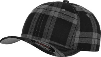 Flexfit | 6 panelová kšiltovka "Tartan Plaid" black/grey L/XL