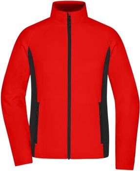 James & Nicholson | Dámská strečová  fleecová bunda red/black XS
