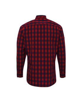 'MULLIGAN' CHECK - MEN'S LONG SLEEVE COTTON SHIRT Red/Navy M