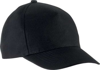 KIDS' COTTON CAP - 5 PANELS Black U
