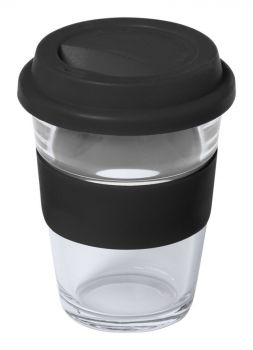 Durnox sklenený cestovný hrnček black , transparent