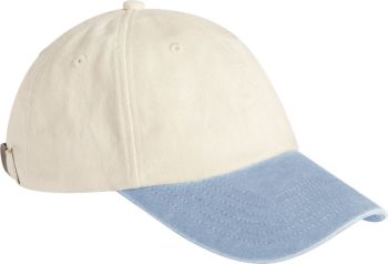 Beechfield | 6 panelová nízkoprofil kontrastní kšiltovka natural/vintage light blue onesize