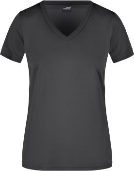 James & Nicholson | Dámské sportovní tričko s výstřihem do V black XS