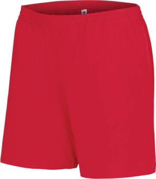 LADIES' JERSEY SPORTS SHORTS Red XS