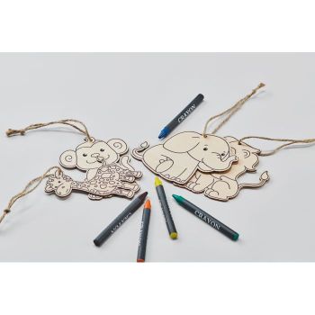 THEZOO Sada 4 dřevěných visaček Bílá