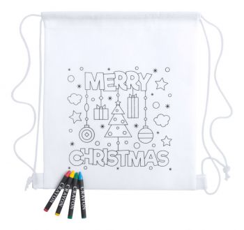 Kertran colouring drawstring bag white