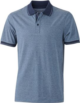 James & Nicholson | Pánské žerzejové melírované polo blue melange/navy S