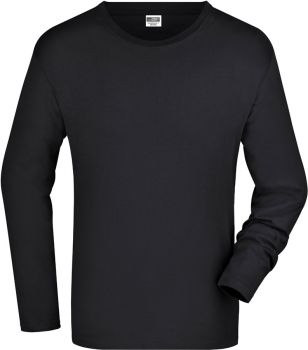 James & Nicholson | Pánské tričko s dlouhým rukávem black 3XL