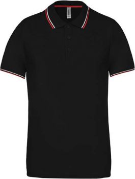 MEN'S SHORT-SLEEVED POLO SHIRT Black/Red/White L