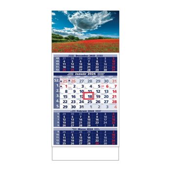 Plánovací kalendár ŠTANDARD 4M modrý 2024  Obrázok F