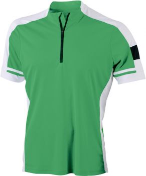 James & Nicholson | Pánské cyklistické tričko s 1/2 zipem green L
