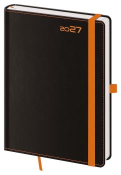 Týždenný diár A5 Black Orange s pútkom