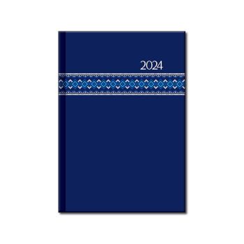 Pracovný diár A5 PRINT Folk modrý 2024